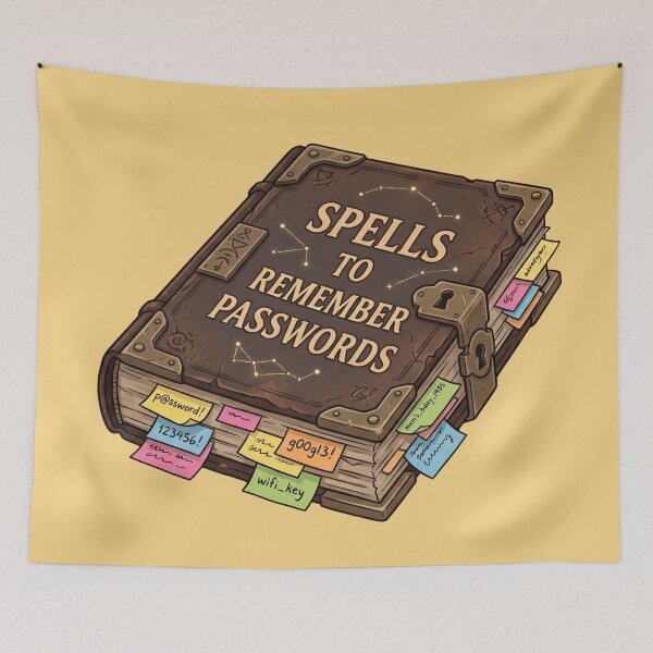 Item preview, Spells to Remember Passwords - Funny Witchy Spellbook designed and sold by MythoWorldddd.