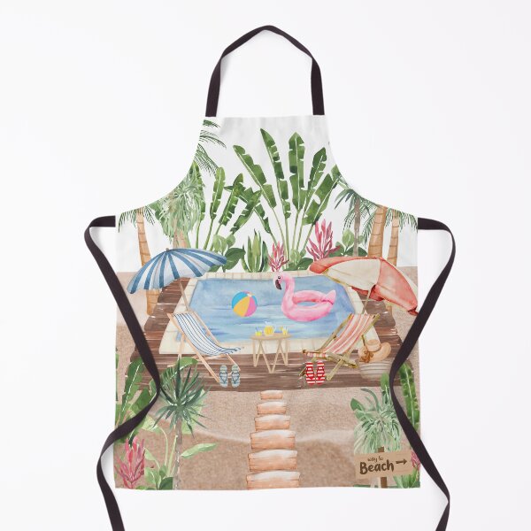 Item preview, Tropical Summer Poolside Illustration designed and sold by HBBS DESIGNS.
