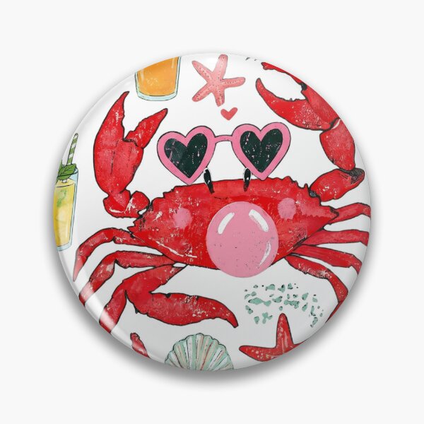 Item preview, Crab Blowing Bubble Pink Gum Summer Tropical Margarita Art designed and sold by VGAfanatic.