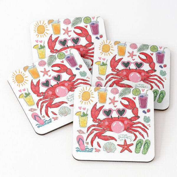 Item preview, Crab Blowing Bubble Pink Gum Summer Tropical Margarita Art designed and sold by VGAfanatic.