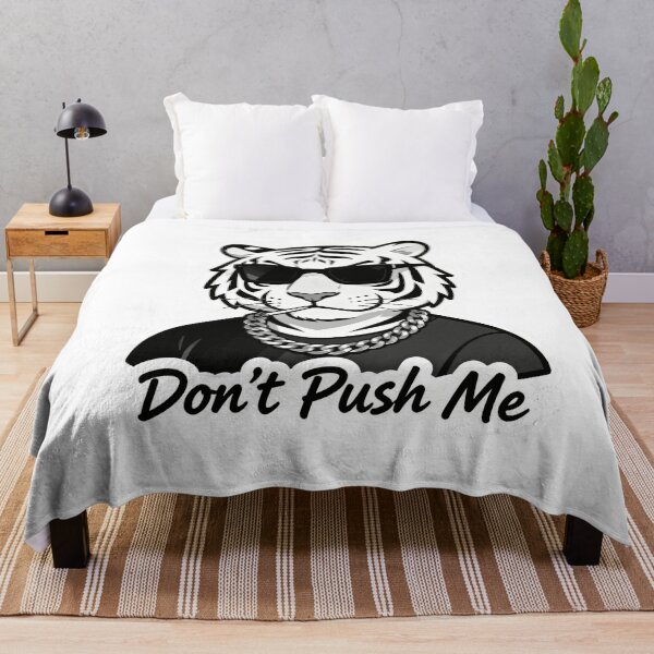 Item preview, White Tiger Cool Sticker DON'T PUSH ME 4 designed and sold by HealthyEnvy.