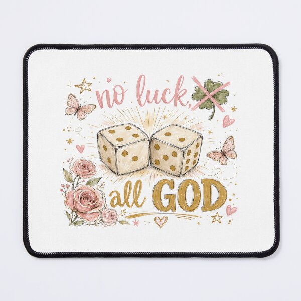 Item preview, No Luck All God • Faith Over Luck Design • Dice, Butterflies & Inspirational Aesthetic designed and sold by Bright Nest Studio.