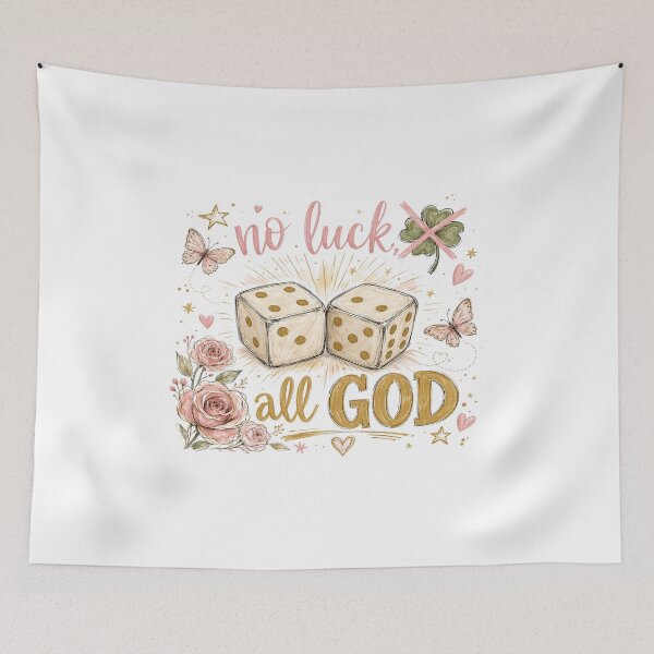 Item preview, No Luck All God • Faith Over Luck Design • Dice, Butterflies & Inspirational Aesthetic designed and sold by Bright Nest Studio.