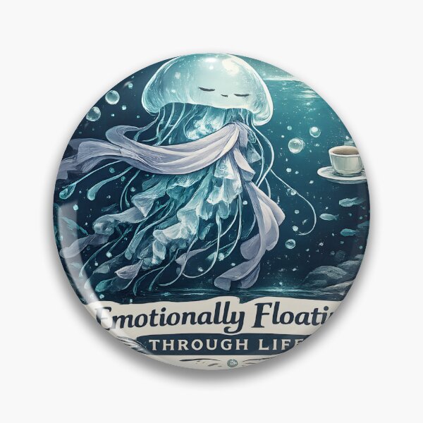 Item preview, Emotionally Floating Through Life Luxury Jellyfish Ocean Aesthetic designed and sold by StickyGuys.