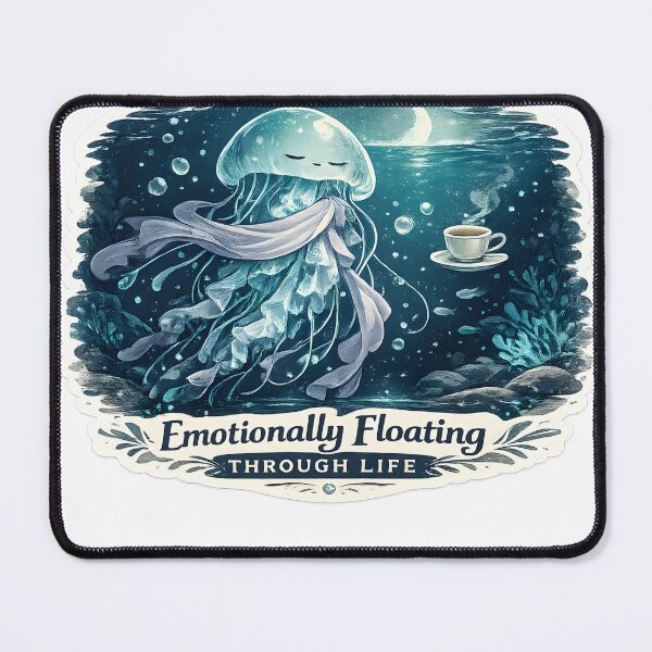 Item preview, Emotionally Floating Through Life Luxury Jellyfish Ocean Aesthetic designed and sold by StickyGuys.