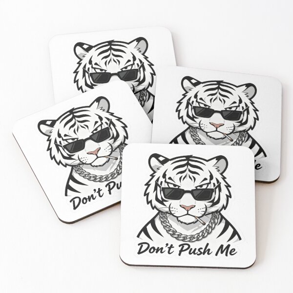 Item preview, White Tiger Cool Sticker DON'T PUSH ME 5 designed and sold by HealthyEnvy.