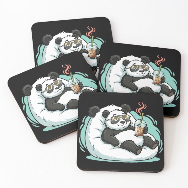 Item preview, Funny Lounging Panda Bamboo And Chill - Iced Coffee Vacation Pet designed and sold by AdriqnArt.