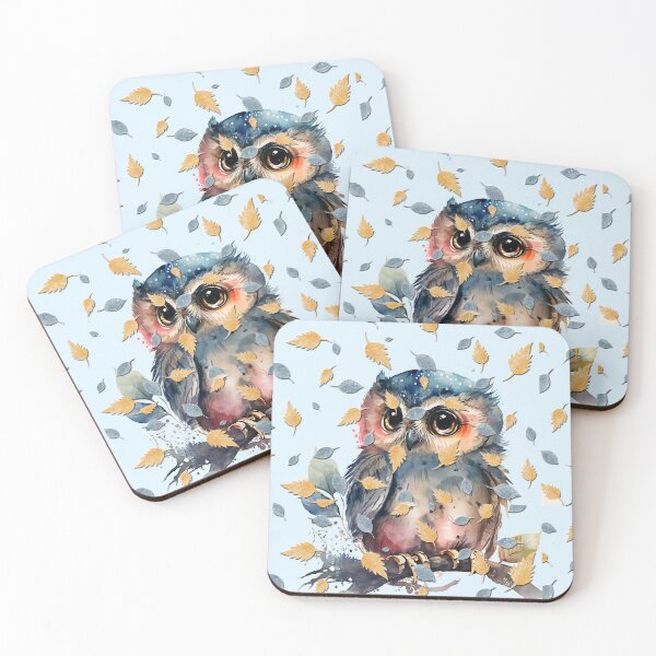 Item preview, Adorable Owlet and Falling Leaves designed and sold by Delights.