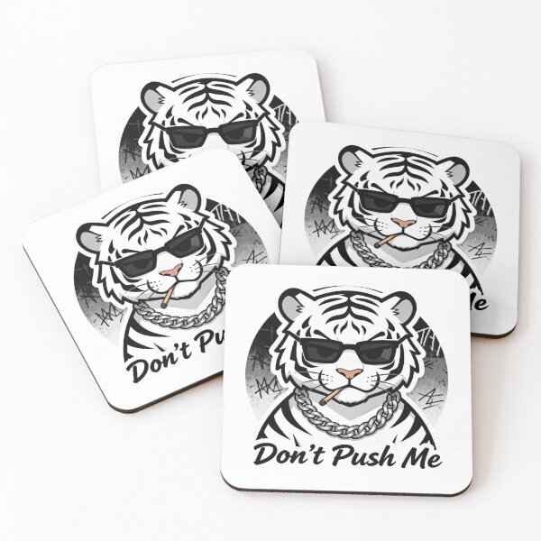 Item preview, White Tiger Cool Sticker DON'T PUSH ME 7 designed and sold by HealthyEnvy.