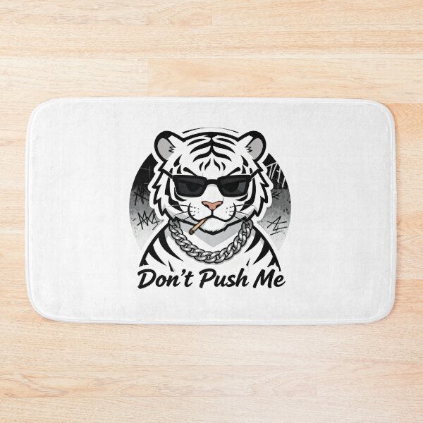 Item preview, White Tiger Cool Sticker DON'T PUSH ME 7 designed and sold by HealthyEnvy.