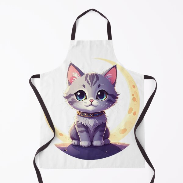 Item preview, Cute Moon Cat – Magical Kitten Sitting on Crescent Moon | Kawaii Fantasy Cat Sticker designed and sold by lunadesignsmoon.