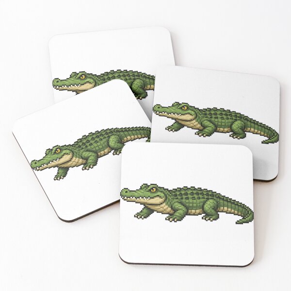 Item preview, pixelated alligator designed and sold by Stickers void.