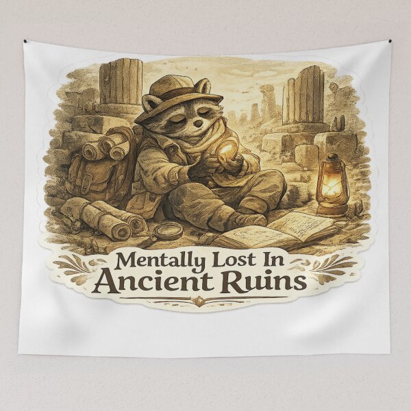 Item preview, Mentally Lost In Ancient Ruins Vintage Archaeology Aesthetic designed and sold by StickyGuys.