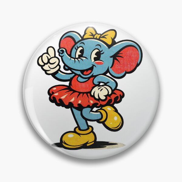Item preview, Sticker - Decal - Cheerful Cartoon Elephant in Vintage Comic Style designed and sold by ForeverPrintsOK.