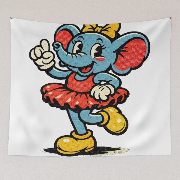 Item preview, Sticker - Decal - Cheerful Cartoon Elephant in Vintage Comic Style designed and sold by ForeverPrintsOK.