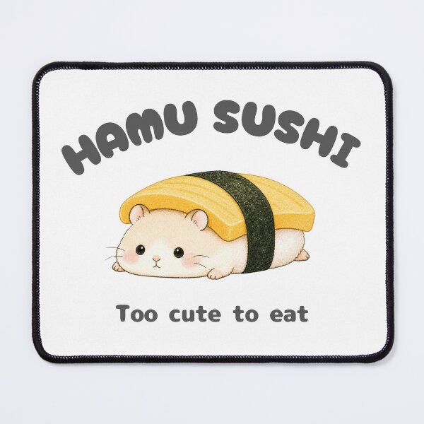 Item preview, Kawaii Hamster Tamago Sushi – Cute Japanese Food Illustration, Soft Aesthetic Animal Art, Adorable Nigiri Design designed and sold by tiny-hamu-life.