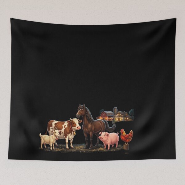 Item preview, Country Farm Life Animals - Rustic Barnyard Scene designed and sold by Laaltex.