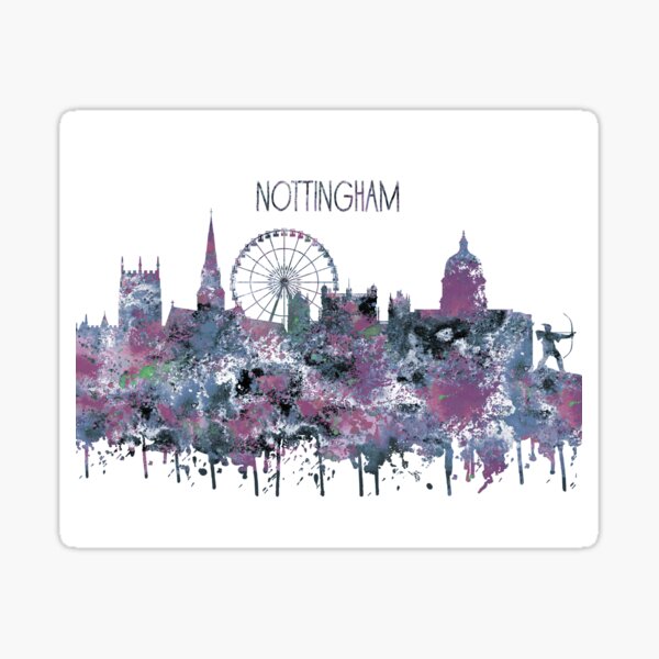 Item preview, Nottingham, Nottingham skyline, Nottingham Reino Unido, acuarela Nottingham designed and sold by Rosaliartbook.
