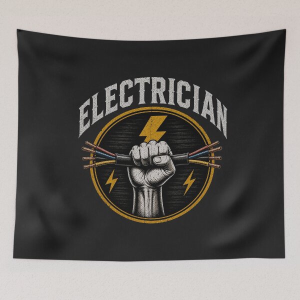 Item preview, Electrician Power Fist Shirt Minimal Electrician Graphic Tee designed and sold by Drip5.