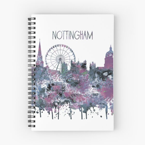 Artikelvorschau, Nottingham, Nottingham-Skyline, Nottingham Großbritannien, Aquarell Nottingham entworfen und verkauft von Rosaliartbook.