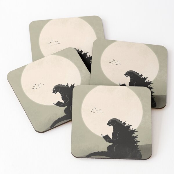 Item preview, Godzilla Reading a Book | Minimalist Japandi Wall Art | Kaiju Book Lover designed and sold by Syrupulse.