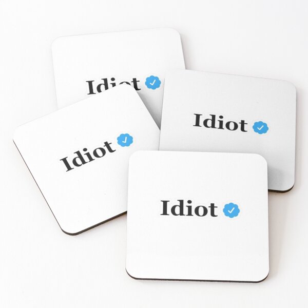 Item preview, Idiot Verified – Funny Sarcastic Meme Design (Blue Check Parody) designed and sold by MemesCreate1.