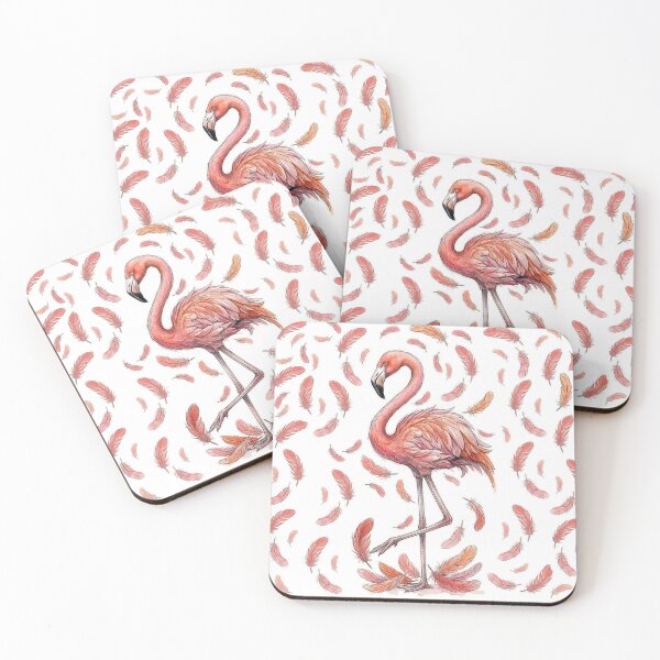 Item preview, Flamingo and feathers designed and sold by snoWorkshop.