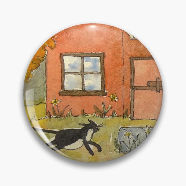 Item preview, Tuxedo Cat with Autumn Barn designed and sold by dkatiepowellart.