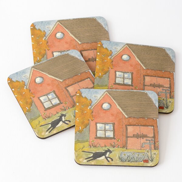 Item preview, Tuxedo Cat with Autumn Barn designed and sold by dkatiepowellart.