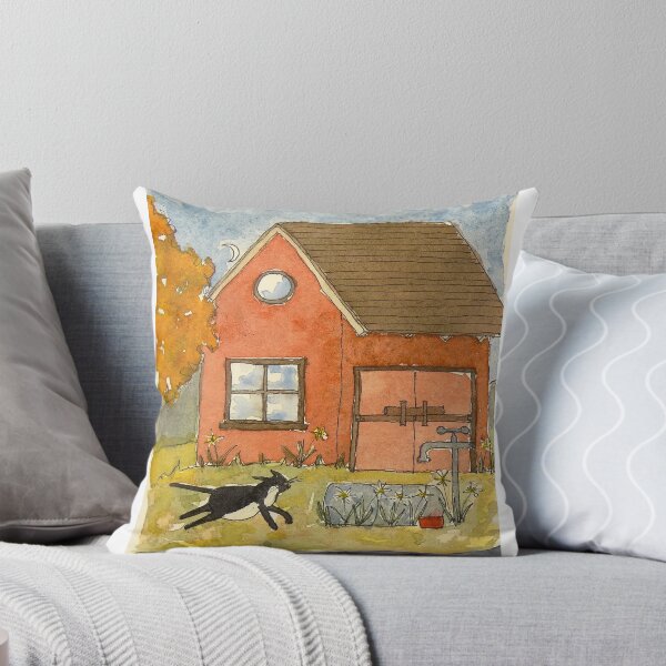 Item preview, Tuxedo Cat with Autumn Barn designed and sold by dkatiepowellart.
