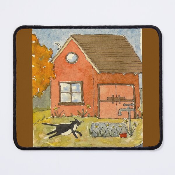 Item preview, Tuxedo Cat with Autumn Barn designed and sold by dkatiepowellart.