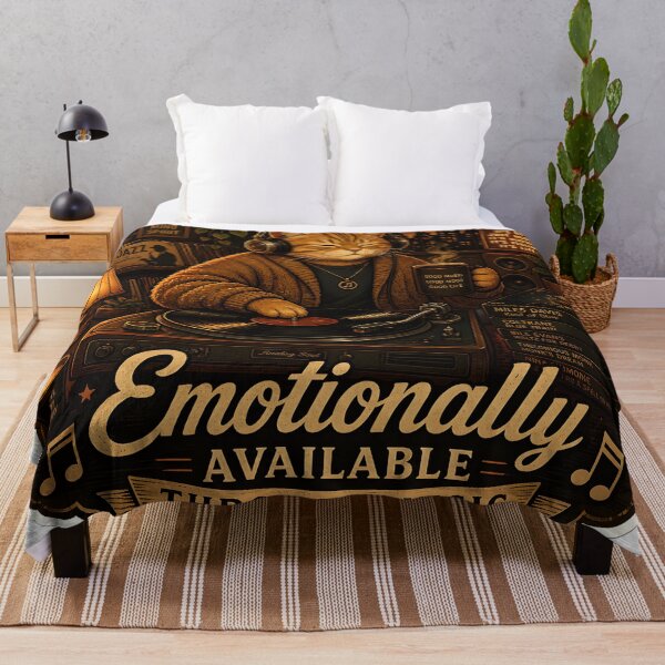 Item preview, Emotionally Available Through Music Retro Vinyl Aesthetic Cat designed and sold by StickyGuys.