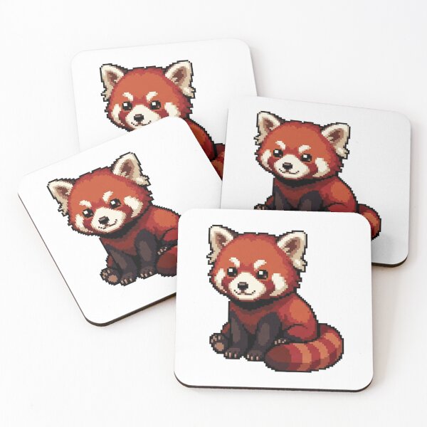 Item preview, Pixelated red panda designed and sold by Stickers void.