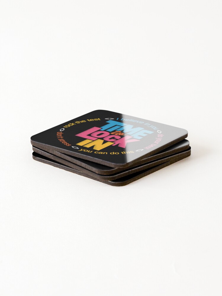Thumbnail 4 of 5, Coasters (Set of 4), Test Day State Testing Time To Lock In designed and sold by Millsoft.