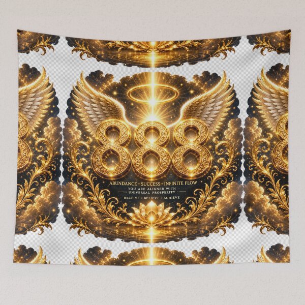 Item preview, Golden Angel Number 888 Abundance Prosperity Flow designed and sold by HiteshArt111.