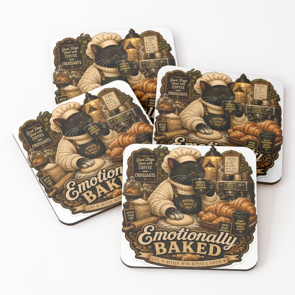Item preview, Emotionally Baked Luxury Bakery Cat Cozy Café Aesthetic designed and sold by StickyGuys.