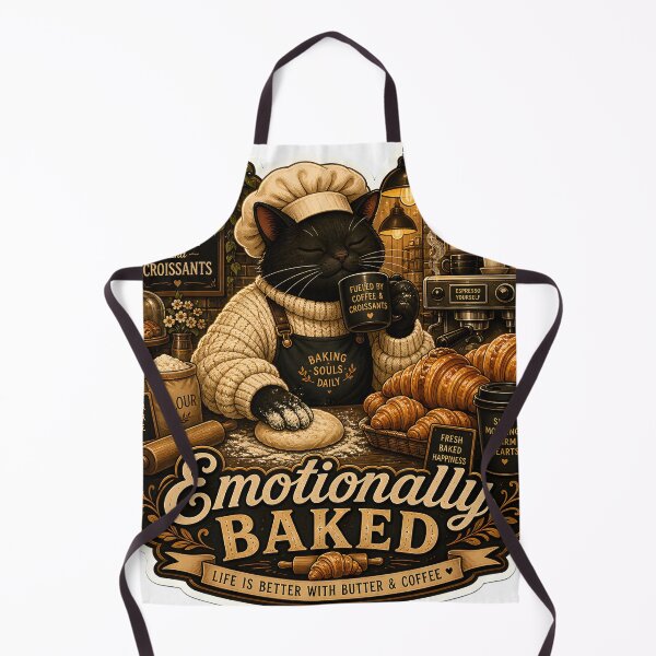 Item preview, Emotionally Baked Luxury Bakery Cat Cozy Café Aesthetic designed and sold by StickyGuys.