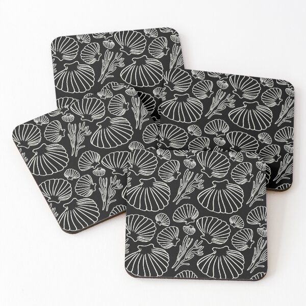 Item preview, Dark Seashell Starfish Ocean Pattern designed and sold by Anastasiia Yurevych.