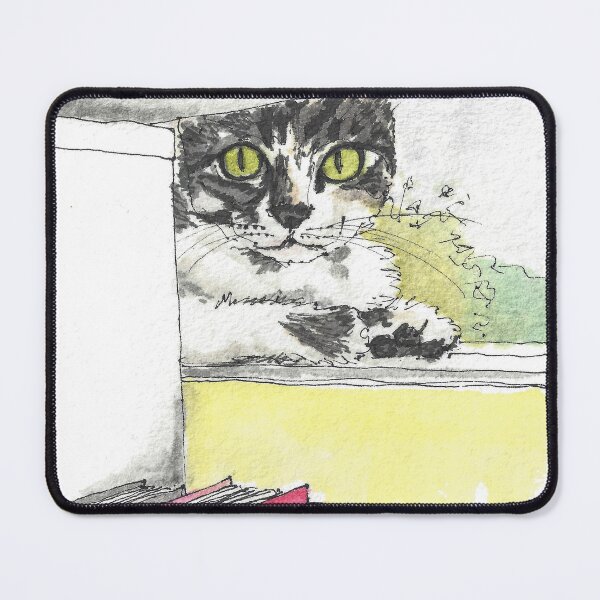 Item preview, Grey Tabby Kitten Peeking designed and sold by dkatiepowellart.