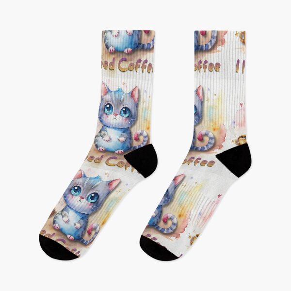 Item preview, I Need Coffee | Cute Cat Watercolor Illustration with Funny Quote designed and sold by Angellacelin.