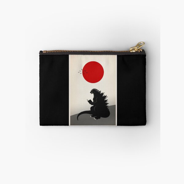 Item preview, Godzilla Reading Book Japanese Flag | Minimalist Japandi Wall Art designed and sold by Syrupulse.