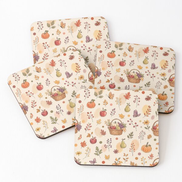 Item preview, Autumn harvest seamless pattern with pumpkins and fruits designed and sold by juthamas8426.