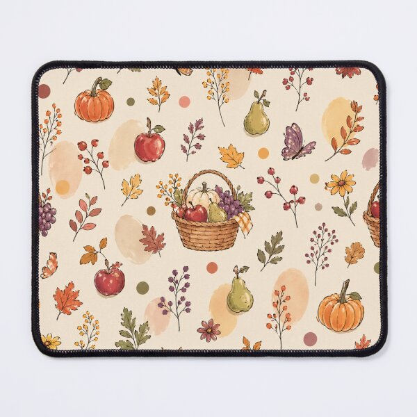 Item preview, Autumn harvest seamless pattern with pumpkins and fruits designed and sold by juthamas8426.