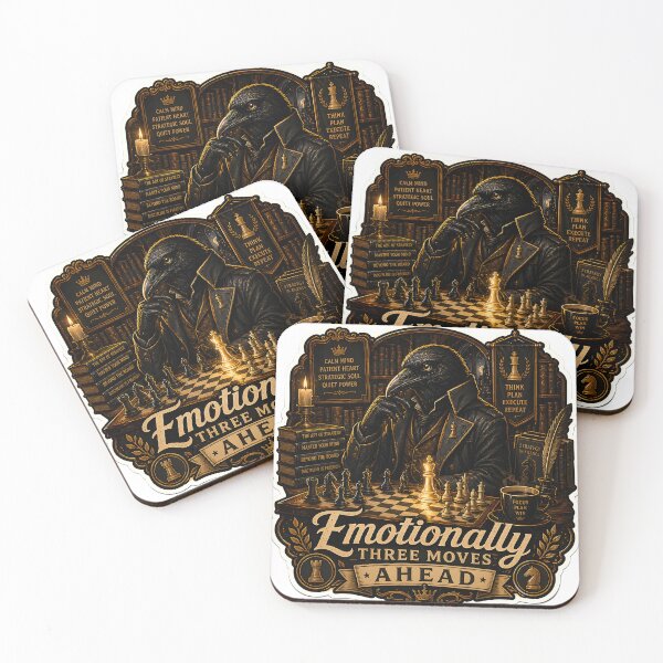 Item preview, Emotionally Three Moves Ahead Luxury Chess Raven Aesthetic designed and sold by StickyGuys.