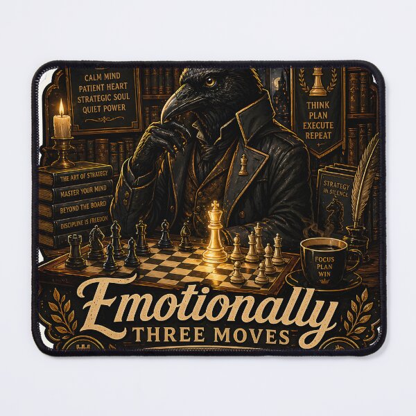 Item preview, Emotionally Three Moves Ahead Luxury Chess Raven Aesthetic designed and sold by StickyGuys.