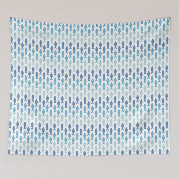 Item preview, Blue Fish Pattern designed and sold by JellyBeeJ.