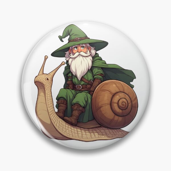Item preview, Charming Green Wizard Riding Giant Snail Fantasy Illustration designed and sold by Karolina’s Cozy Creations.
