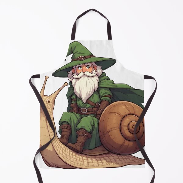Item preview, Charming Green Wizard Riding Giant Snail Fantasy Illustration designed and sold by Karolina’s Cozy Creations.