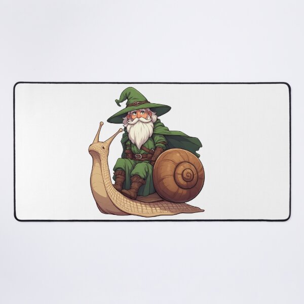 Item preview, Charming Green Wizard Riding Giant Snail Fantasy Illustration designed and sold by Karolina’s Cozy Creations.