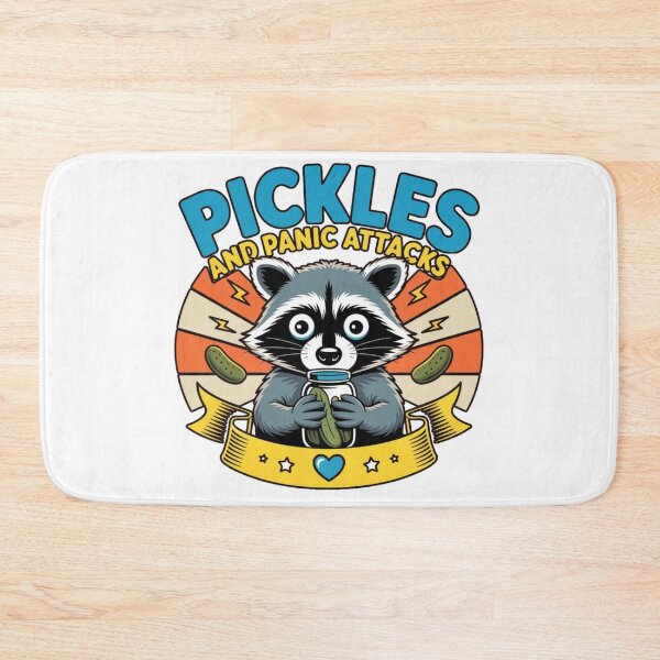Item preview, Funny Raccoon Pickles and Panic Attacks Relatable Graphic Tee designed and sold by MerchlyMike.